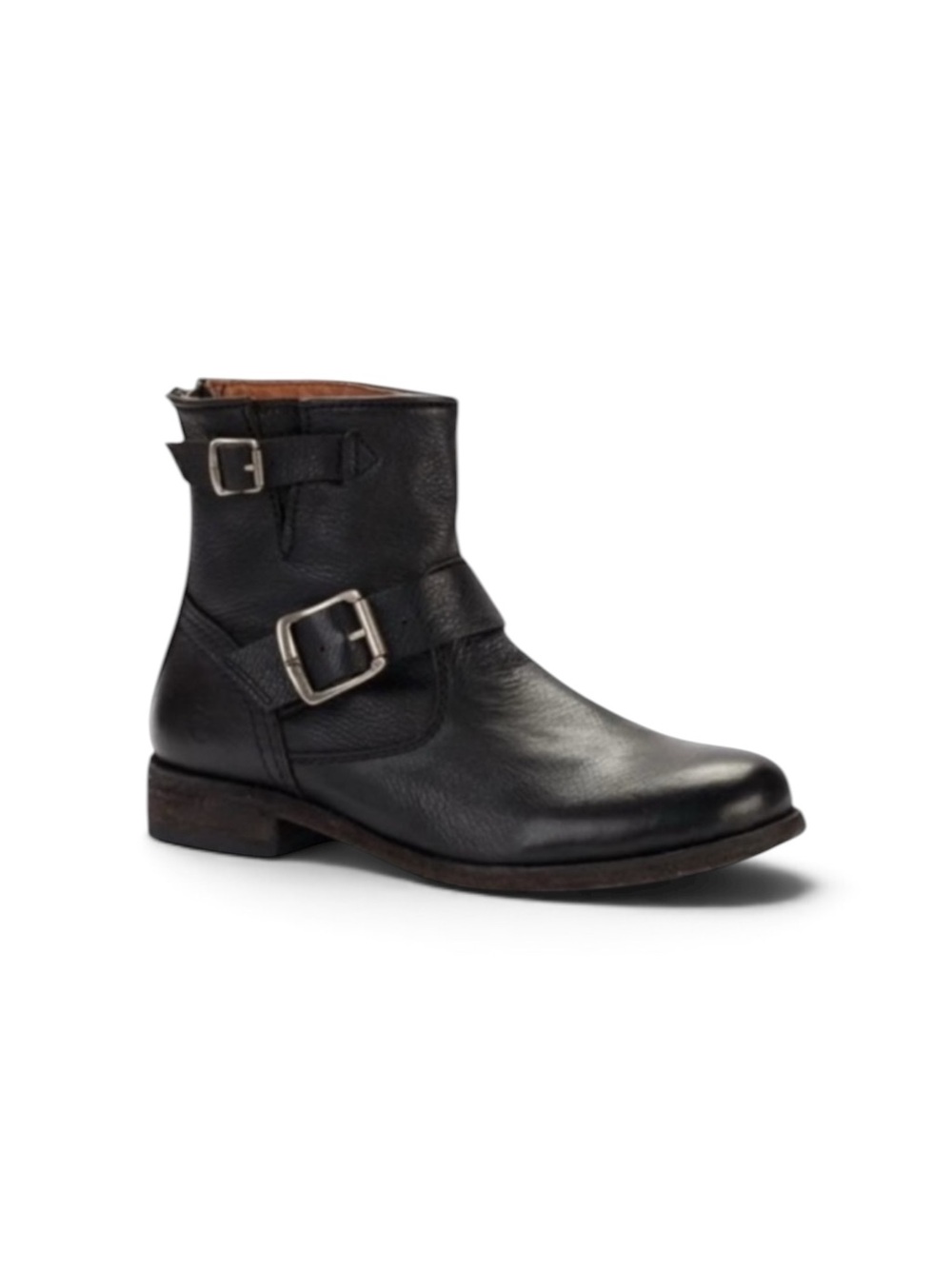 FRYE Tyler Engineer Moto Black Leather Boot Motorcycle Buckle size 6